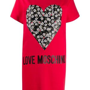Love Moschino ハートプリント Tシャツドレス レッド