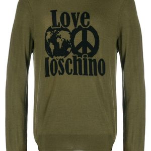 メンズ Love Moschino ロゴ セーター グリーン