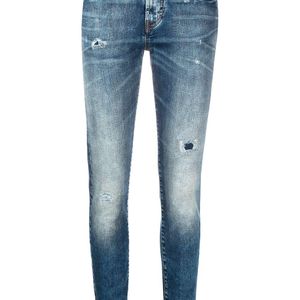 John Richmond Blau Halbhohe Skinny-Jeans