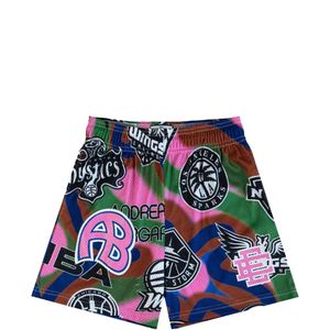 Eric Emanuel Red Ee Logo-Detail Multi-Print Shorts for men