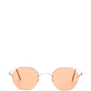 Lindberg Pink Geometric-Frame Rimless Sunglasses
