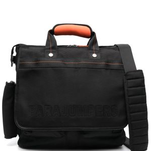 Parajumpers Black Portage Logo-Lettering Laptop Bag
