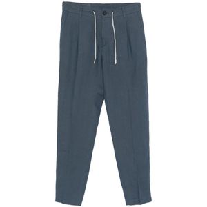 Eleventy Blue Drawstring-Fastening Trousers for men