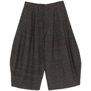 Boboutic Grey Pleated Cropped Trousers