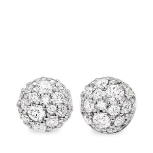 David Yurman White 18Kt Petite Pavé Diamond Stud Earrings (4.5Mm)