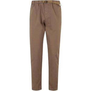 White Sand Natural Belted Elasticated-Waistband Trousers for men