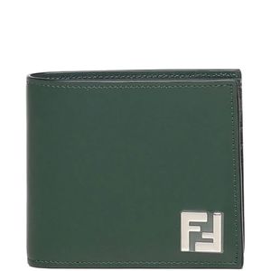Fendi Green Ff Squared Bifold Wallet for men