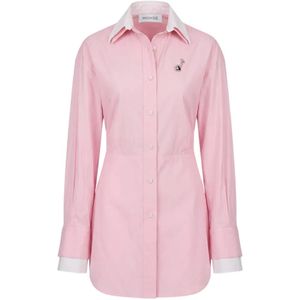 Monse Pink Back Bunny Ear-Tied Shirt Dress
