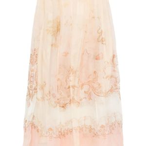 Zimmermann Natural Silk Pleated Skirt