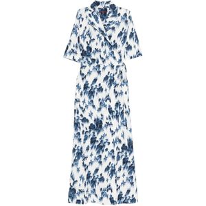High Blue Floral-Print Maxi Dress