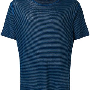 メンズ Roberto Collina ストライプ Tシャツ ブルー