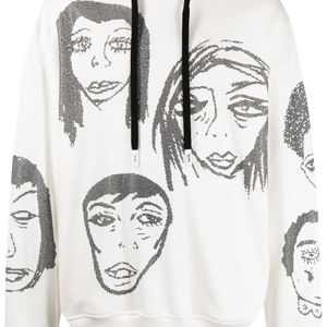 Haculla White They'Re Watching Cotton Hoodie for men