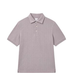 Fedeli Grey Short-Sleeve Polo Shirt for men