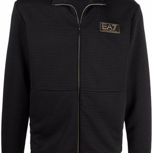 メンズ EA7 ロゴパッチ スウェットシャツ ブラック