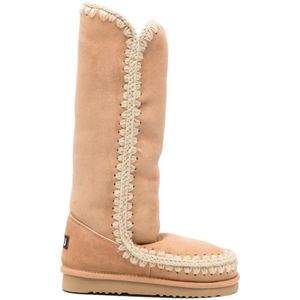 Mou White Suede Boots