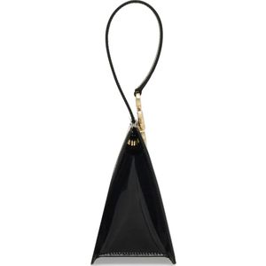 Ferragamo Black Mini Gancini Patent-Leather Clutch