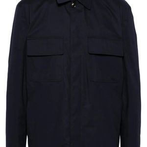 Lardini Blue Flap-Pocket Cotton Shirt Jacket for men