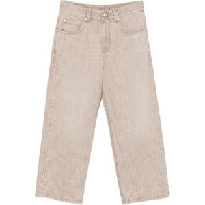 Brunello Cucinelli White Prince Of Wales Check Jeans