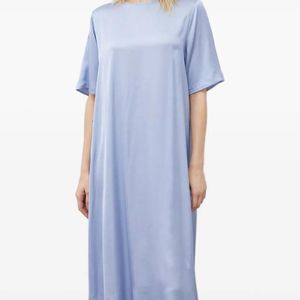 Samsøe & Samsøe Blue Sadenise Short-Sleeve Keyhole Midi Dress
