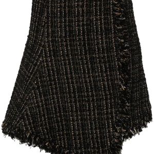 Sacai Black Tweed Wool Mini Skirt
