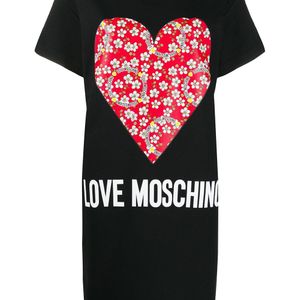 Love Moschino ハートプリント Tシャツワンピース ブラック