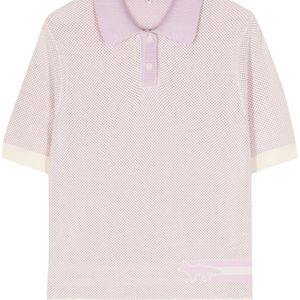 Maison Kitsuné Pink Flash Fox Knitted Polo Top