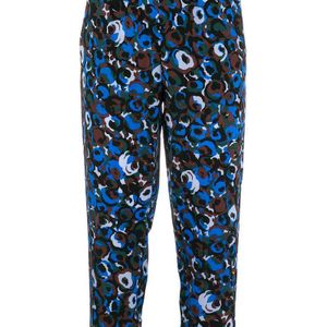 Pantaloni con motivo a fiori di Marni in Blu