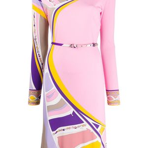 Emilio Pucci プリント ベルテッド ドレス ピンク