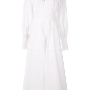 Robe Elsie à col v Lee Mathews en coloris Blanc