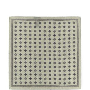 Brunello Cucinelli Grey Medaglione Geometric-Pattern Pocket Square for men