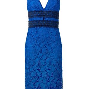 Diane von Furstenberg フローラルレース ドレス ブルー