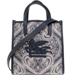 Etro Blue Small Love Trotter Paisley-Pattern Tote Bag