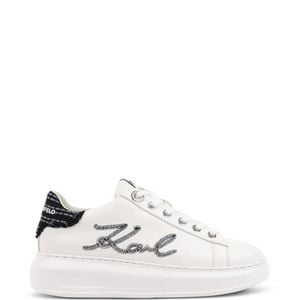 Karl Lagerfeld White Logo-Detail Platform Sneakers