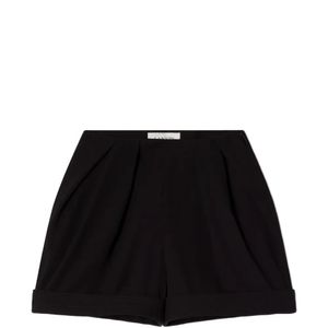 Lanvin Black Zip Pleated Tailored Shorts