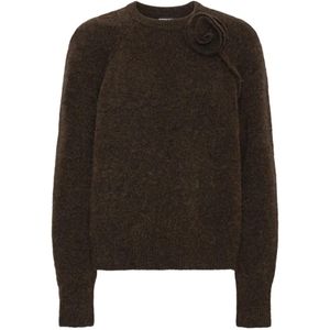ROTATE BIRGER CHRISTENSEN Black Knit Flower Jumper Dark