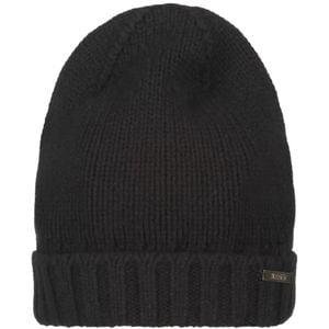 Moorer Black Vetta Ribbed-Knit Beanie Hat