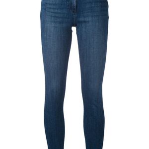 3x1 Blue Frayed Cropped Jeans