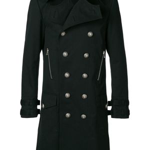 Manteau à boutonnière croisée Balmain pour homme en coloris Noir