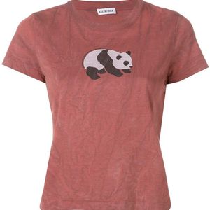 Exclusivo para Farfetch - camiseta con motivo de panda Balenciaga de color Marrón