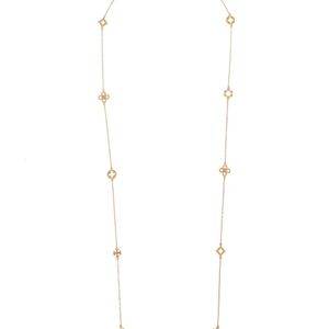 Tory Burch White Forget Me Not Long Necklace