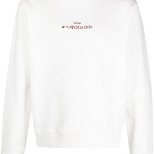 Felpa di cotone con logo di Maison Margiela in Bianco da Uomo