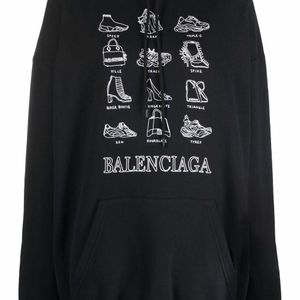 Balenciaga バレンシアガ プリント パーカー ブラック