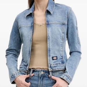 Dickies Blue Zip-Front Patch-Pocket Jacket