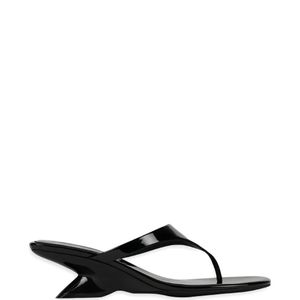 Jeffrey Campbell Black Sculpted-Heel Thong Sandals