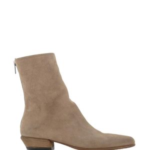 Pantanetti Natural Back-Zip Suede Ankle Boots