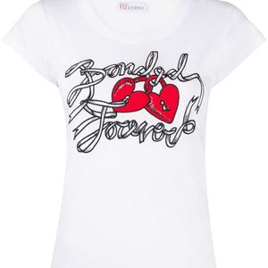 RED Valentino Weiß 'Bonded Forever' T-Shirt