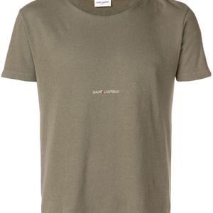メンズ Saint Laurent ロゴプリント Tシャツ グリーン