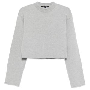 Sofie D'Hoore White Round-Neck Cropped Sweater