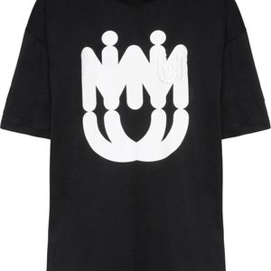 Miu Miu ロゴプリント Tシャツ ブラック