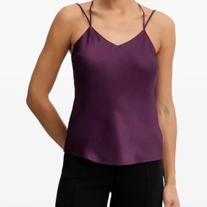 Twinset Purple V-Neck Strap Top